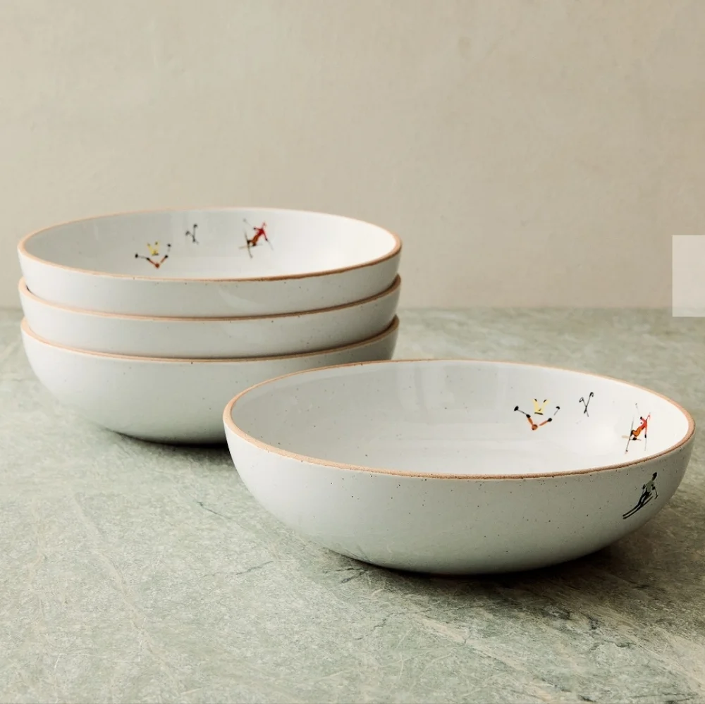 West Elm St. Jude Holiday Skier Stoneware Pasta Bowl *Single Bowl*